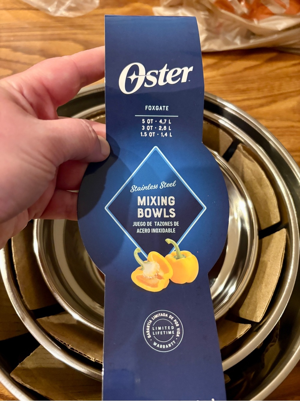 Oster Foxgate 3-Piece Stainless Steel Mixing Bowls